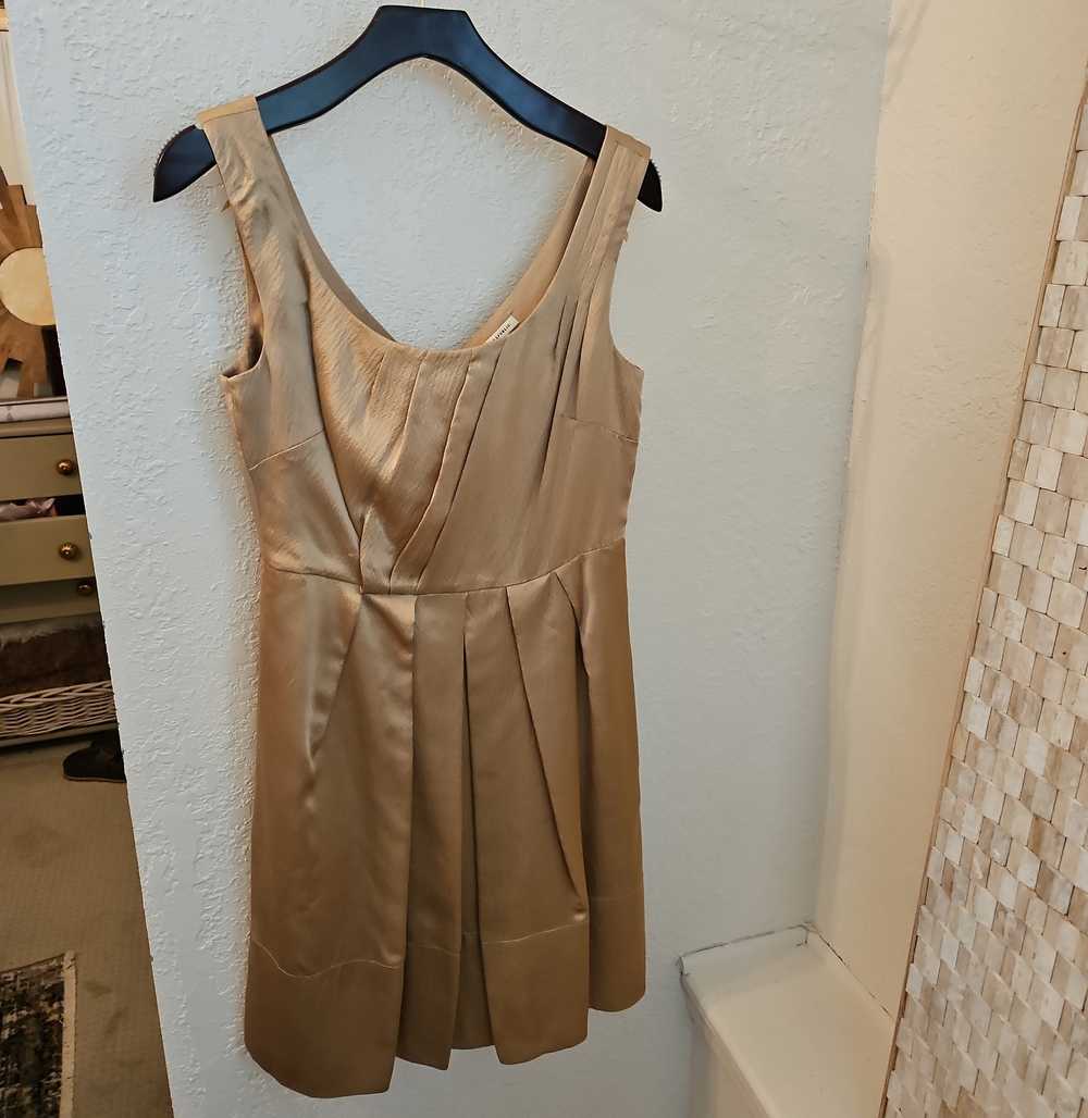 Banana Republic Gold Pleated Cocktail Dress